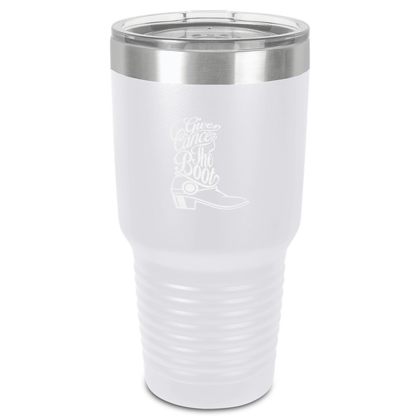 Custom Fighting Cancer Quotes and Sayings 30 oz Stainless Steel Tumbler - White - Single-Sided