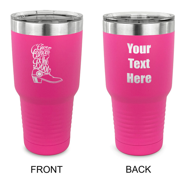 Custom Fighting Cancer Quotes and Sayings 30 oz Stainless Steel Tumbler - Pink - Double Sided