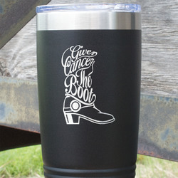 Fighting Cancer Quotes and Sayings 20 oz Stainless Steel Tumbler - Black - Single Sided