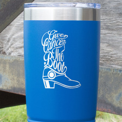 Fighting Cancer Quotes and Sayings 20 oz Stainless Steel Tumbler - Royal Blue - Single Sided