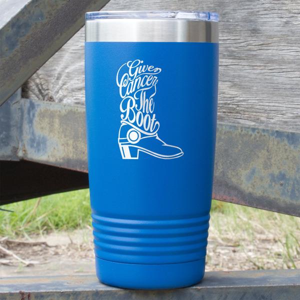 Custom Fighting Cancer Quotes and Sayings 20 oz Stainless Steel Tumbler - Royal Blue - Single Sided