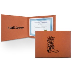 Fighting Cancer Quotes and Sayings Leatherette Certificate Holder