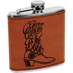 Fighting Cancer Quotes and Sayings Leatherette Wrapped Stainless Steel Flask