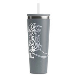 Fighting Cancer Quotes and Sayings RTIC Everyday Tumbler with Straw - 28oz - Grey - Double-Sided