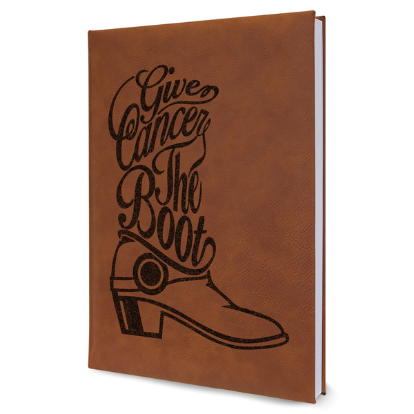 Custom Fighting Cancer Quotes and Sayings Leatherette Journal - Large - Single Sided