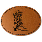 Fighting Cancer Quotes and Sayings Faux Leather Iron On Patch - Oval