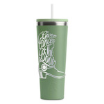 Fighting Cancer Quotes and Sayings RTIC Everyday Tumbler with Straw - 28oz - Light Green - Single-Sided