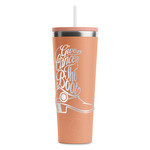 Fighting Cancer Quotes and Sayings RTIC Everyday Tumbler with Straw - 28oz - Peach - Double-Sided