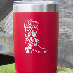 Fighting Cancer Quotes and Sayings 20 oz Stainless Steel Tumbler - Red - Double Sided