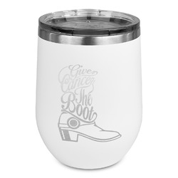 Fighting Cancer Quotes and Sayings Stemless Stainless Steel Wine Tumbler - White - Single Sided