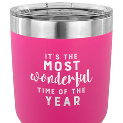 Christmas Quotes and Sayings 30 oz Stainless Steel Tumbler - Pink - Single Sided