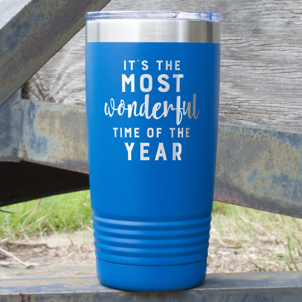 Custom Christmas Quotes and Sayings 20 oz Stainless Steel Tumbler - Royal Blue - Single Sided