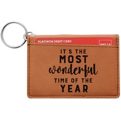 Christmas Quotes and Sayings Leatherette Keychain ID Holder - Double Sided