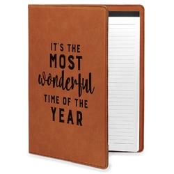 Christmas Quotes and Sayings Leatherette Portfolio with Notepad - Large - Single Sided