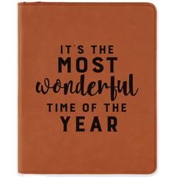 Christmas Quotes and Sayings Leatherette Zipper Portfolio with Notepad - Double Sided