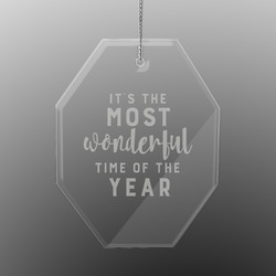 Christmas Quotes and Sayings Engraved Glass Ornament - Octagon