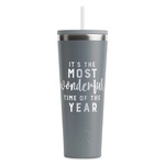 Christmas Quotes and Sayings RTIC Everyday Tumbler with Straw - 28oz - Grey - Double-Sided