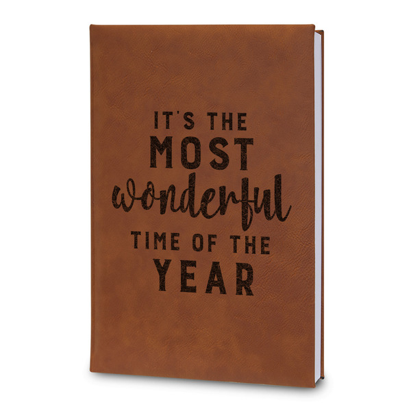 Custom Christmas Quotes and Sayings Leatherette Journal - Large - Double Sided