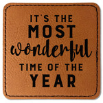 Christmas Quotes and Sayings Faux Leather Iron On Patch - Square