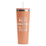 Christmas Quotes and Sayings RTIC Everyday Tumbler with Straw - 28oz - Peach - Double-Sided