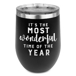 Christmas Quotes and Sayings Stemless Wine Tumbler - 5 Color Choices - Stainless Steel 