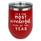 Christmas Quotes and Sayings Stainless Wine Tumblers - Red - Double Sided - Front