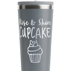 Cute Quotes and Sayings RTIC Everyday Tumbler with Straw - 28oz - Grey - Double-Sided