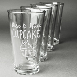 Cute Quotes and Sayings Pint Glasses - Engraved (Set of 4)