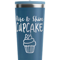 Cute Quotes and Sayings RTIC Everyday Tumbler with Straw - 28oz - Steel Blue - Double-Sided