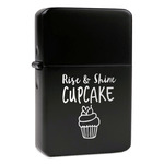 Cute Quotes and Sayings Windproof Lighter - Black - Double Sided & Lid Engraved