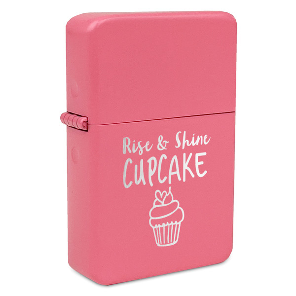 Custom Cute Quotes and Sayings Windproof Lighter - Pink - Double Sided & Lid Engraved