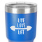 Exercise Quotes and Sayings 30 oz Stainless Steel Ringneck Tumbler - Blue - Close Up