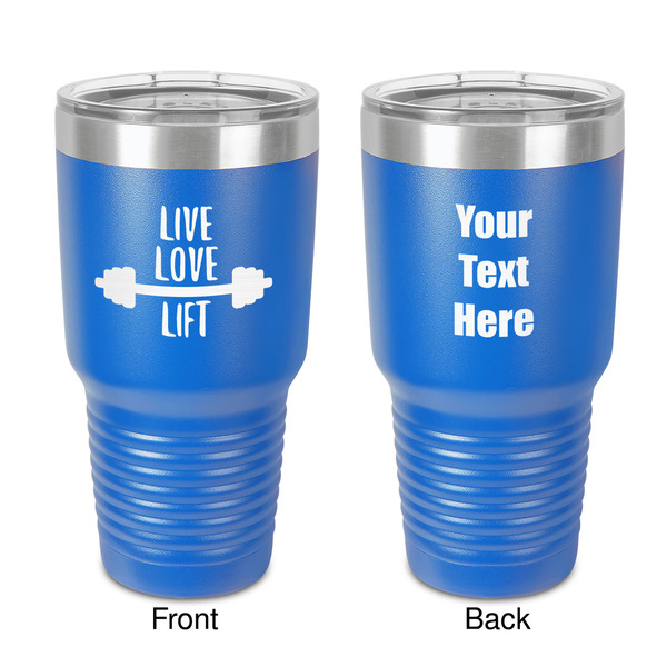 Custom Exercise Quotes and Sayings 30 oz Stainless Steel Tumbler - Royal Blue - Double-Sided