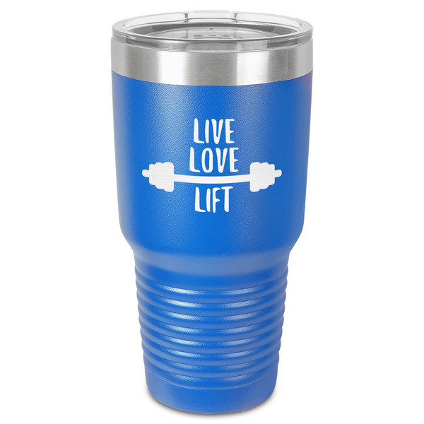 Custom Exercise Quotes and Sayings 30 oz Stainless Steel Tumbler - Royal Blue - Single-Sided