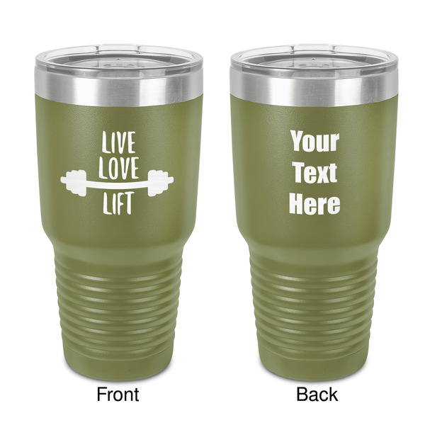 Custom Exercise Quotes and Sayings 30 oz Stainless Steel Tumbler - Olive - Double-Sided