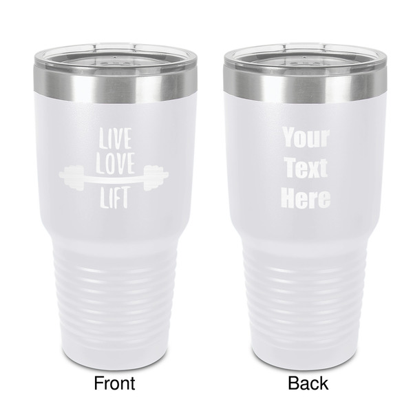 Custom Exercise Quotes and Sayings 30 oz Stainless Steel Tumbler - White - Double-Sided