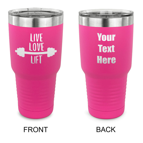 Custom Exercise Quotes and Sayings 30 oz Stainless Steel Tumbler - Pink - Double Sided