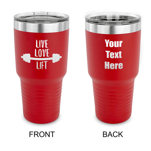 Custom Exercise Quotes and Sayings 30 oz Stainless Steel Tumbler - Red - Double Sided