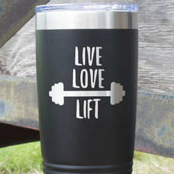 Exercise Quotes and Sayings 20 oz Stainless Steel Tumbler - Black - Double Sided