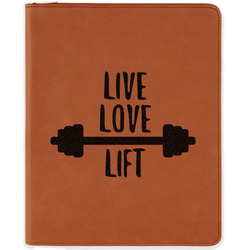 Exercise Quotes and Sayings Leatherette Zipper Portfolio with Notepad - Double Sided (Personalized)