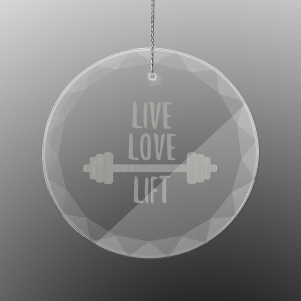 Custom Exercise Quotes and Sayings Engraved Glass Ornament - Round