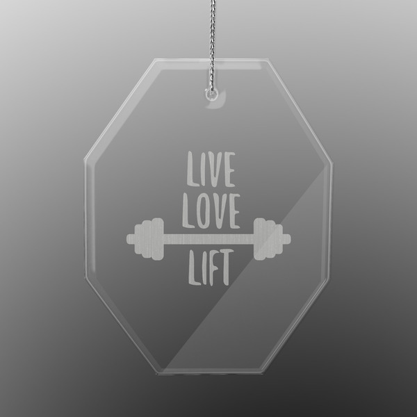 Custom Exercise Quotes and Sayings Engraved Glass Ornament - Octagon