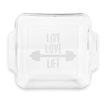 Exercise Quotes and Sayings Glass Cake Dish with Truefit Lid - 8in x 8in