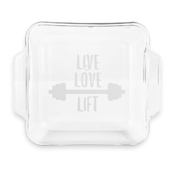 Exercise Quotes and Sayings Glass Cake Dish with Truefit Lid - 8in x 8in