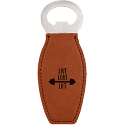 Exercise Quotes and Sayings Leatherette Bottle Opener - Double Sided