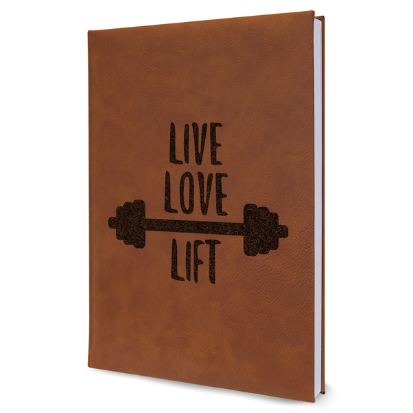 Custom Exercise Quotes and Sayings Leatherette Journal - Large - Single Sided