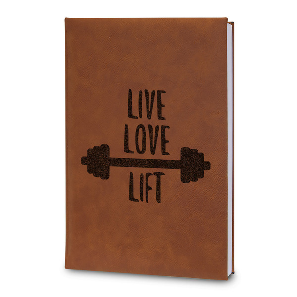 Custom Exercise Quotes and Sayings Leatherette Journal - Large - Double Sided