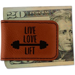 Exercise Quotes and Sayings Leatherette Magnetic Money Clip - Double Sided (Personalized)