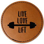 Exercise Quotes and Sayings Faux Leather Iron On Patch - Round