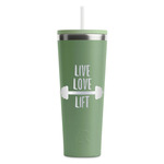 Exercise Quotes and Sayings RTIC Everyday Tumbler with Straw - 28oz - Light Green - Double-Sided